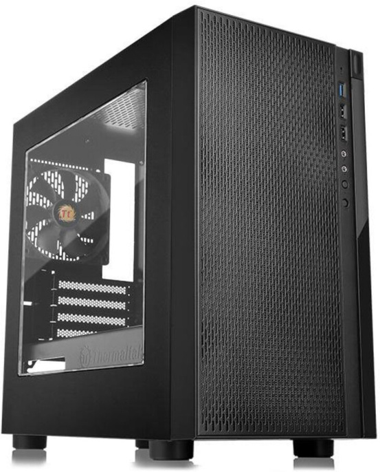 Корпус mATX Thermaltake Versa H18 Window, Micro-Tower, без БП,  черный [ca-1j4-00s1wn-00]