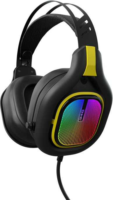 Гарнитура игровая GMNG HS-L630G,  для компьютера, мониторные,  проводные, черный  / желтый [1533561]