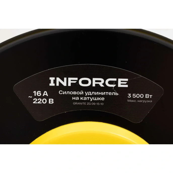 Силовой удлинитель Inforce на катушке 4 гнезда, с/з КГ 3х2,5 16A 50м IP20 GRANITE ZG 09-15-10