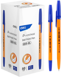 Ручка шариков. Deli P1-Vintage EQ6S-BL оранжевый d 0.7мм син. черн.