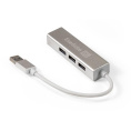 USB-Хаб концентратор 4-в-1 ExeGate DUB-4 кабель-адаптер USB3.0 -- 4xUSB3.0, Plug&Play, корпус алюминиевый, серебристый EX293981RUS