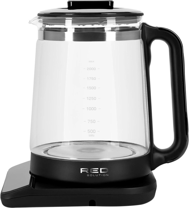 Чайник электрический Red Solution KG1330D 2л. 2000Вт прозрачный/черный корпус: стекло/пластик