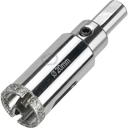 Коронка алмазная по керамограниту и керамике с центрирующим сверлом 20 мм Diamond Industrial DIDCSC020