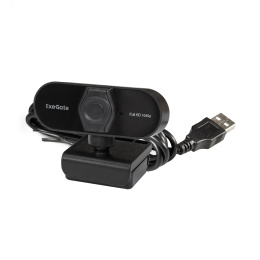 Веб-камера ExeGate Stream C925 Full HD T-Tripod 2Мп, 1920х1080, 1080P, 30fps, защитная шторка, поддержка H.264, фиксированный фокус, телескопический штатив Tripod Tele Ball, 4-линзовый объектив, микрофон с шумоподавлением, EX287379RUS