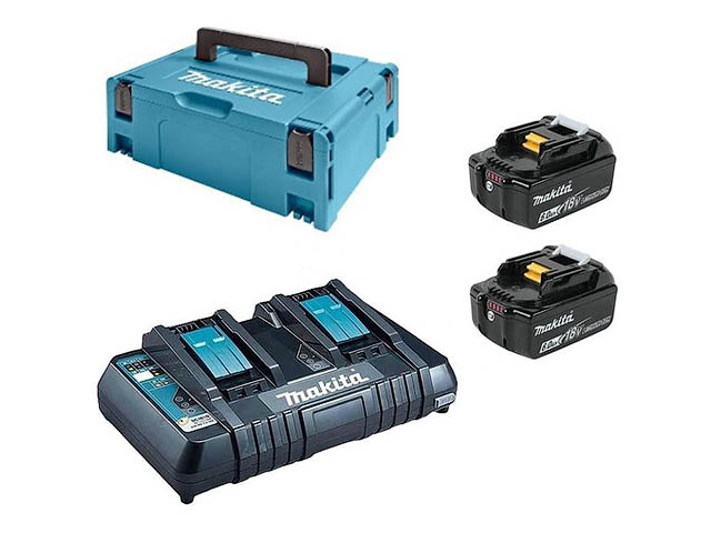 Комплект аккумулятор LXT 18.0 В BL1860B 2 шт. + зарядное устройство DC18RD + кейс MAKPAC тип 3 198080-9