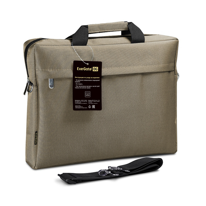 Сумка ExeGate Start S15 Beige, бежевая, полиэстер, для ноутбуков до 15.6" EX212309RUS