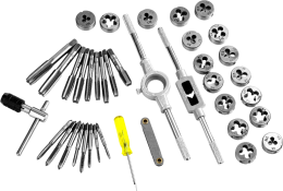 Набор для нарезания резьбы P.I.T. ASET09-0040 40 предметов метчики, плашки, держатели