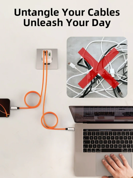 Магнитный кабель USB-C CABLETIME CU08L (CT-CM240-MZB2) 2 м, 480 Мбит/с, 5А/48В, 240Вт, PD 3.1, черный, для быстрого заряда смартфонов и ноутбуков
