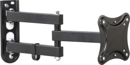 Кронштейн для телевизора HAMA R1 118153, 10-27", настенный, поворотно-выдвижной и наклонный,  черный
