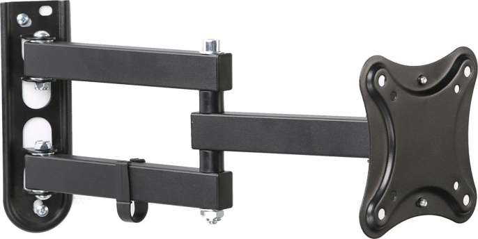 Кронштейн для телевизора HAMA R1 118153, 10-27", настенный, поворотно-выдвижной и наклонный,  черный