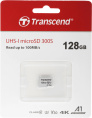 Карта памяти microSDXC UHS-I U3 Transcend 128 ГБ, 100 МБ/с, TS128GUSD300S, 1 шт., без адаптера