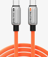 Кабель USB-C CABLETIME CU04H (CT-CM240-ZSO1) 1 м, 480 Мбит/с, 240 Вт, PD 3.1 и QC 4.0., оранжевый,  для быстрого заряда смартфонов и ноутбуков