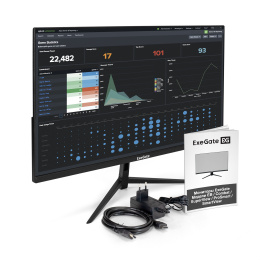 Монитор с аудио 21.5" 100 Гц ExeGate SmartView EP2207TA IPS LED Grade A+, FHD, 1920x1080@100Hz, 16:9, 250cd/m2, 1000:1, 178°/178°, 3-5ms, Speakers, D-Sub, HDMI 2.0, DisplayPort, audio-out, EX300418RUS