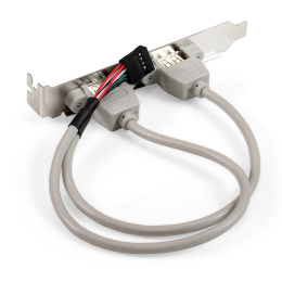 Планка портов в корпус 2xUSB2.0 ExeGate BrctUSB2-2A (USB 2.0 9pin (IDC 9pin F) --> 2x USB 2.0 Af, кабель 20см) EX298294RUS