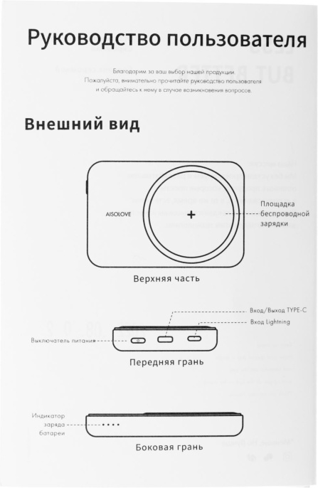 Внешний аккумулятор Power Bank SOLOVE W12, 5000мAч, бежевый [w12 beige rus]