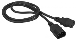 Шнур питания C13-C14, 3х0.75, 220В, 10А, черный, 0.5 метра, LANMASTER LAN-PP13/14-0.5-BK
