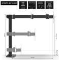Кронштейн для монитора 13"-32" настольный ExeGate EDM1-3210-02 EX297360RUS (VESA 75х75, 100х100 мм, макс. нагрузка 10 кг; наклон -90°/+90°, поворот -90°/+90°, вращение: 360°, 2 способа крепления: сквозное и струбцина, цвет черный)