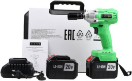 Гайковерт аккумуляторный бесщеточный ударный Zitrek Crusher 20-Li (20В, Li-ion 2x6.0Ач, з/у, кейс) 063-4372