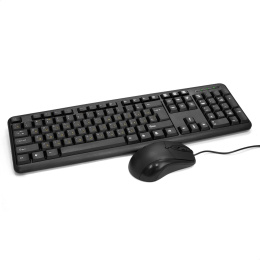 Комплект ExeGate Professional Standard Combo MK120-OEM (клавиатура влагозащищенная 104кл. + мышь оптическая 1000dpi, 3 кнопки и колесо прокрутки; USB, длина кабелей 1.5м, черный, brown box) EX287139RUS