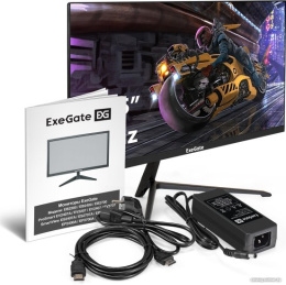 Монитор ExeGate ProSmart EV2207A EX294343RUS (21.5" VA LED Grade A+, FHD, 1920x1080@75Гц, 16:9, 280cd/m2, 3000:1, 178°/178°, 5ms, Speakers, D-Sub, HDMI, audio-in, FreeSync, Flicker-free, Low Blue Light, кабель HDMI 1.5м, VESA, регулировка наклона
