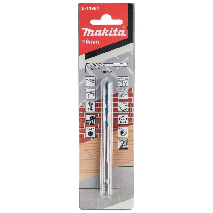 Сверло универсальное (6x50x100 мм; 1/4") Makita E-14984