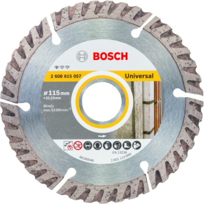 Алмазный диск Bosch Standard for Universal 115х22.23мм 2.608.615.057 для малых угловых шлифовальных машин, обрабатываемый материал: бетон, кирпич