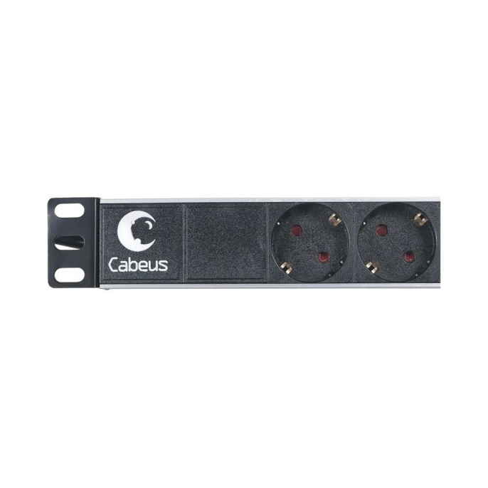 Блок розеток для 19" шкафов, горизонтальный, 6 розеток, 10A Cabeus PDU-6P-2IEC без выключателя, шнур 2 м, вилка IEC 320 C14
