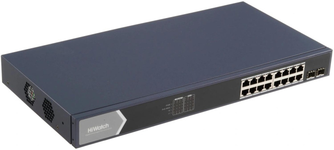 Коммутатор HIWATCH DS-S1816GP, неуправляемый