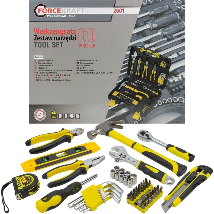 Набор инструментов FORCEKRAFT 60пр, 1/4" FK-2601(47700)