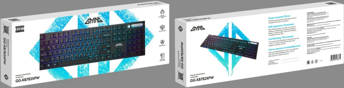 Клавиатура GMNG GG-KB783XPW, USB, Bluetooth/Радиоканал, механическая, черный [1910520]