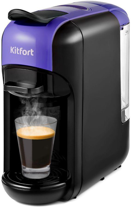 Капсульная кофеварка KitFort КТ-7105-1, 1450Вт, цвет: черный