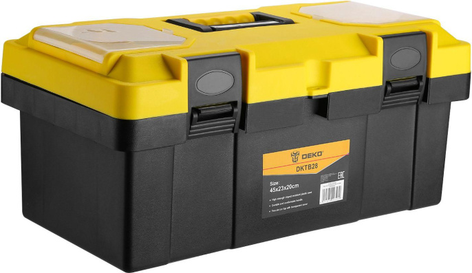 Ящик для инструментов Deko DKTB28 1отд. 6карм. желтый/черный 065-0833
