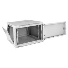 Шкаф телекоммуникационный 19" настенный 6U ExeGate EC-WM-6U.450.M.GREY (19”, 6U, 600x450x370mm (ШхГхВ), передняя дверь металл, съемные боковые панели, пыле- и влагозащита IP23, светло-серый RAL 7035) EX298611RUS