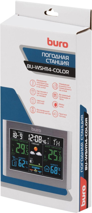 Погодная станция Buro BU-WSH114-COLOR черный
