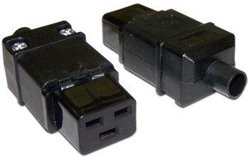 Вилка LanMaster LAN-IEC-320-C19,  IEC 60320 C19 16A 250V black