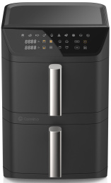 Аэрофритюрница roome Air Fry DUAF-11-A (2800W, 40-230°C, 6л+6л, 10 программ, диапазон регулировки по времени: 1мин - 8ч, цвет: черный, с двухкамерной внутренней циркуляцией воздуха, сенсорный экран)