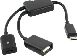 KS-is KS-333 Кабель-переходник USB AF+microUSB BF -- microUSB BM OTG