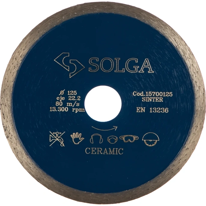 Диск алмазный сплошной (125х22,2 мм) CERAMICS MARBLE Solga Diamant 15700125