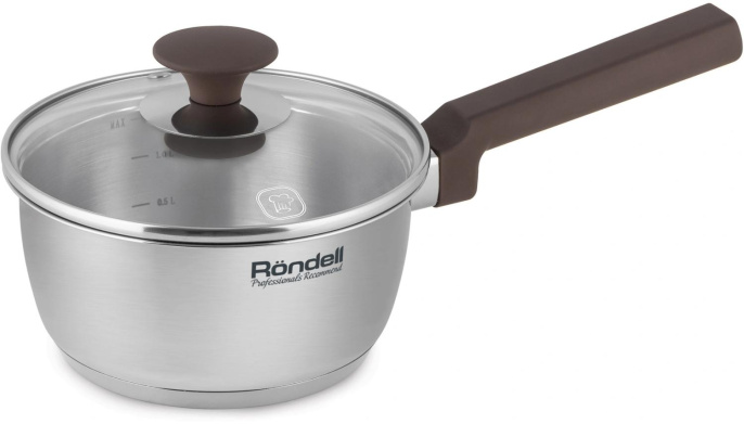 Ковш Rondell Coffee Bean RDS-1643 1.3л. d 16см с крышкой стальной