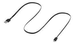 Кабель SUNWIND micro USB (m) -  USB (m),  1м,  плоский,  2A,  черный