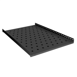 Полка стационарная 19" ExeGate ECSF-FS1000-B перфорированная, глубина 650мм, крепление 19" 1U, для напольных шкафов и стоек глубиной 800мм/1000мм, нагрузка до 100кг, цвет черный RAL 9004 EX301334RUS
