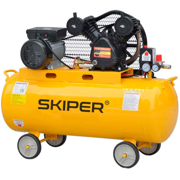 Воздушный компрессор SKIPER IBL3100V до 380 л/мин, 8 атм, 100 л, 230 В, 2.2 кВт