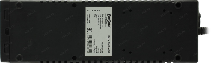 ИБП ExeGate Power Back BNB-450.LED.AVR.2SH 450VA/240W, LED, AVR,2*Schuko, батарея 12V 4.5Ah, металлический корпус, Black EP279215RUS
