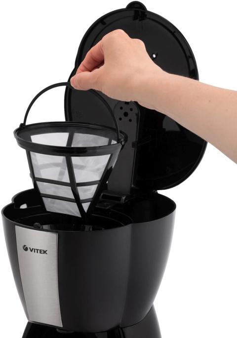 Кофеварка Vitek VT-1503 BK,  капельная,  черный