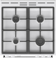 Плита Газовая Gorenje GG6A10WFFM белый без крышки реш.сталь