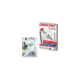 Пластиковые обложки для переплета ОФИСМАГ А4, комплект 100 шт, 150 мкм, прозрачные 530824