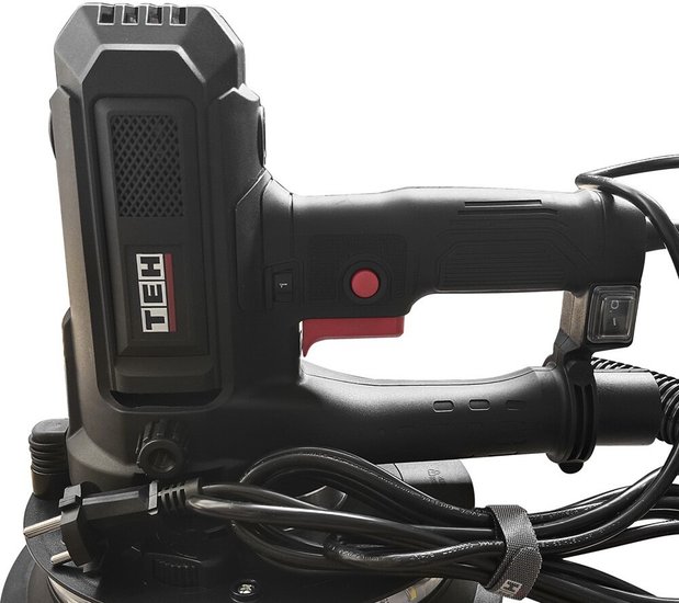 Шлифмашина для стен и потолков TEH TS18508 (мощность: 800 Вт, 1500-2500 об/мин: диаметр шлифплатформы: 180 мм, регулировка оборотов, подсветка, мешок для сбора пыли)