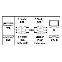 Кабель аудио-видео HAMA H-43134,  3хRCA (m) -  3хRCA (m),  2м, черный [00043134]