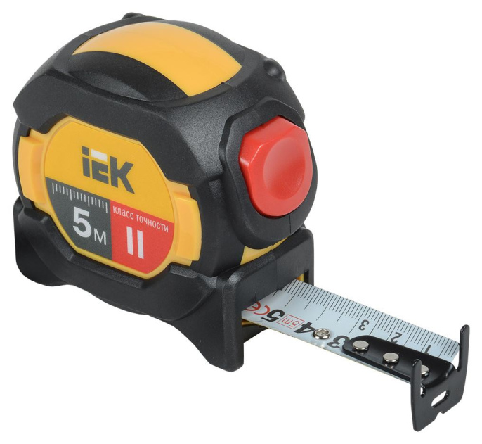  Рулетка строительная IEK Professional TIR10-3-005 дл.полотна 5м изм.шкала в см зацеп двусторонний желтый/черный