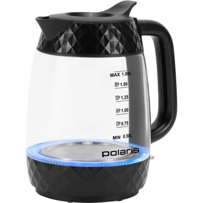 Чайник электрический Polaris PWK 1809CGL 1.8л. 2200Вт черный корпус: стекло/пластик